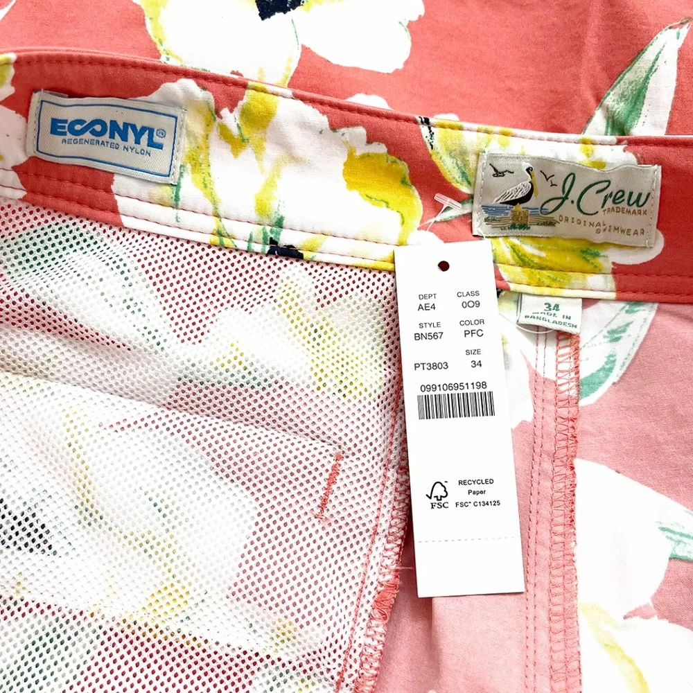 J. Crew Men’s 7” Stretch Breaker Board Short 34 Floral Print